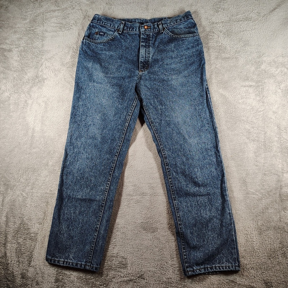 Vintage Lee M.R. Jeans Men's 36x30 Blue Stone/Acid Wash Made In USA